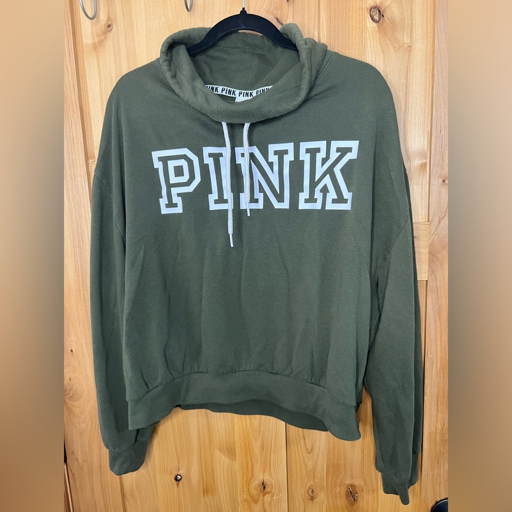PINK Cowl neck Pull-Over hoody